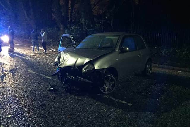 The car involved in the crash