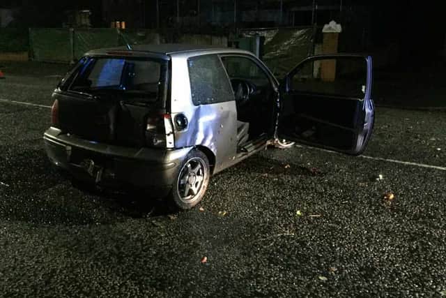 The car involved in the crash