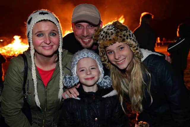 Clockwise from front at Dartmouth Park: Cara Lily Copley aged 7, Claire Ellis, Stephen Copley, and Chelsea Copley aged 16, all from Kingstanding.