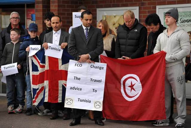 Protesters said they wanted to support the Tunisian cause