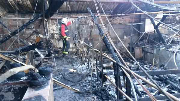 The damage caused by the blaze, picture: Brierley Hill Fire Station