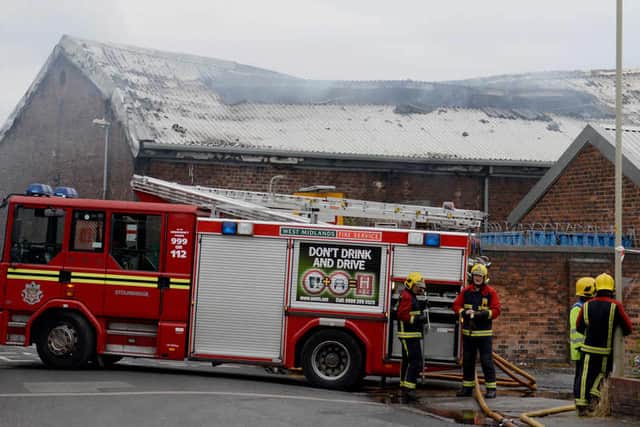 The roof appeared to be severely damaged