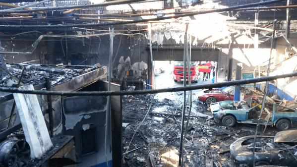 The damaged interior, picture: Brierley Hill Fire Station