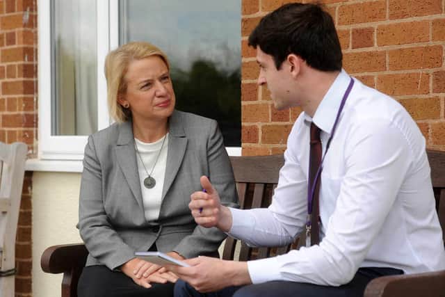 Express & Star reporter Robert Cox interviews Green Party leader Natalie Bennett