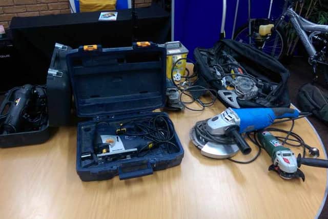 Various tools, including angle grinders