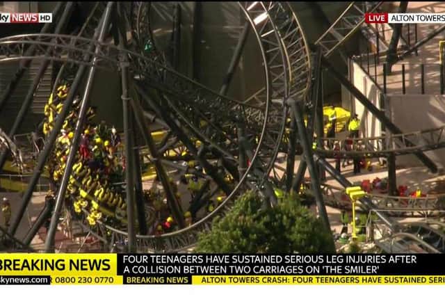 Aerial pictures from Sky News show the extent of the operation