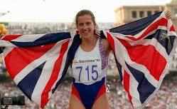 Sally Gunnell again on the podium.