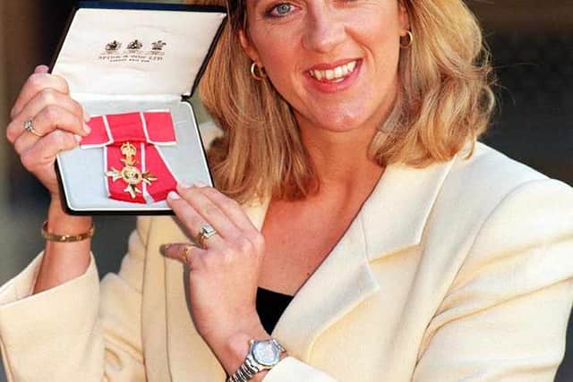 Sally received an OBE from the Prince of Wales at Buckingham Palace for her services to athletics.