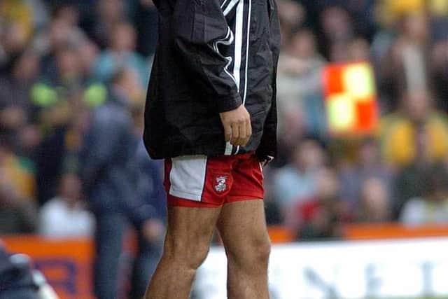 Paul Merson shouts instructions from the touch-line during his time as Walsall manager.