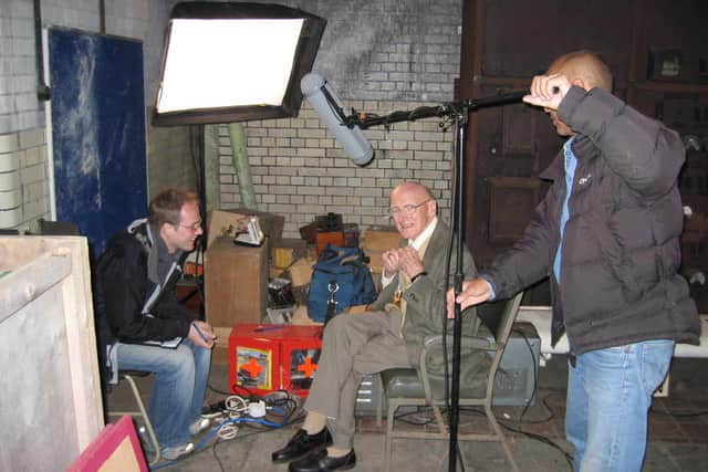 Bernard Blakemore is filmed for a BBC TV series