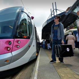 A tram at St George's in Wolverhampton
