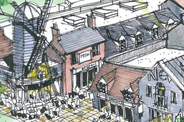 An artist's impression of the planned major new designer outlet village in Mill Green, Cannock.