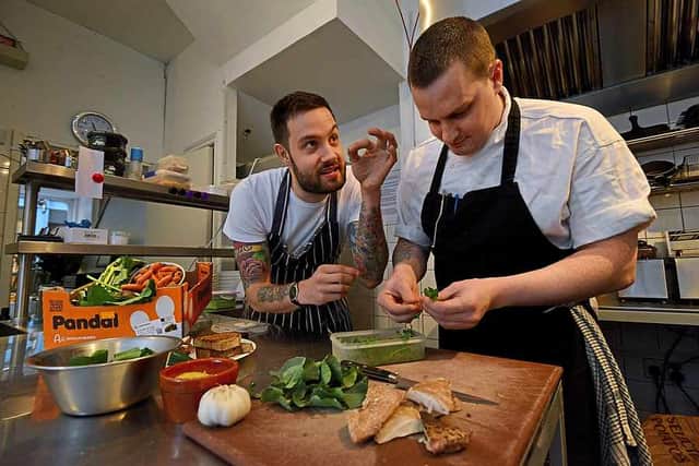 Alex and Brian cook up some ingredients