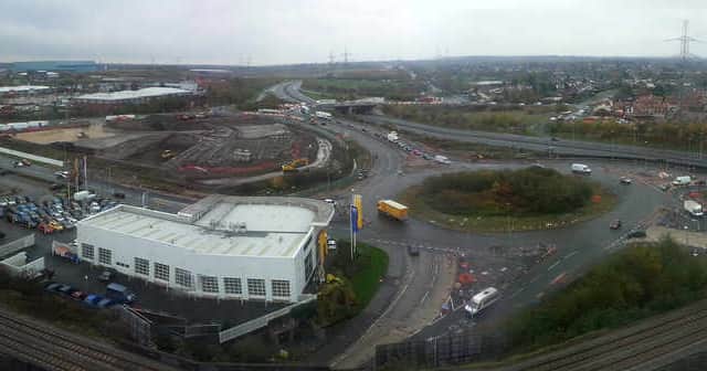 Construction on the new Churchbridge junction in Cannock.