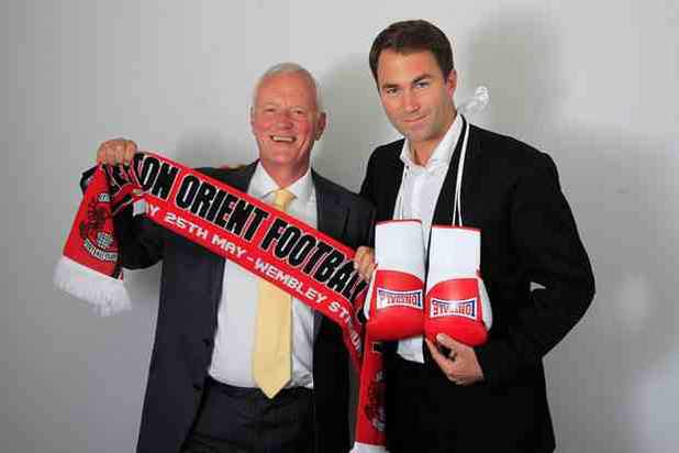 Chip off the old block - Barry with son and now boxing promoter Eddie Hearn.