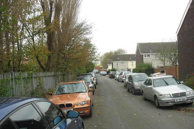 Cars parked in the cul-de-sac at Wolverhampton Road, Heath Town, near New Cross Hospital