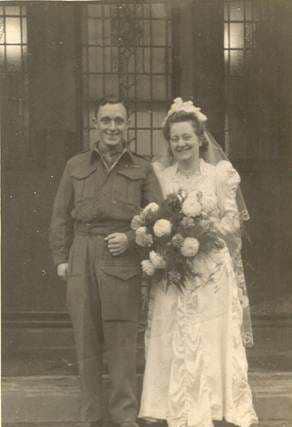 Jack and Lilian on their wedding day in Old Hill
