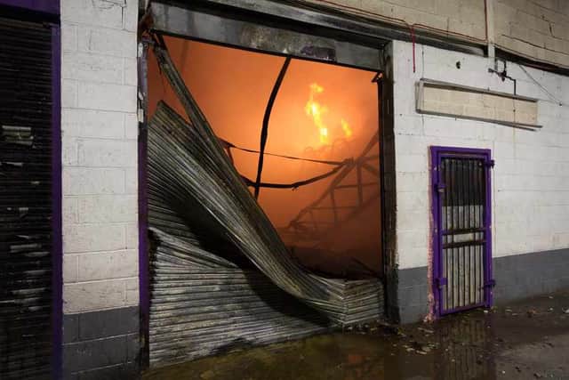 Fire at Biz Space Industrial Park Blakenhall Wolverhampton. Photo West Midlands Fire Service