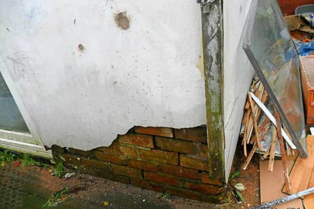 Shabby maintenance work visible at the house in The Square