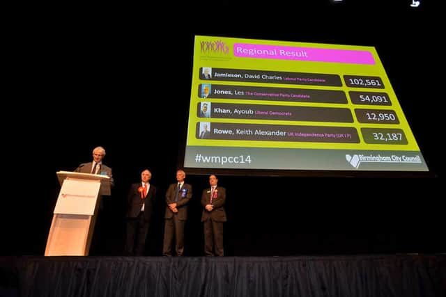The results board at the PCC vote.