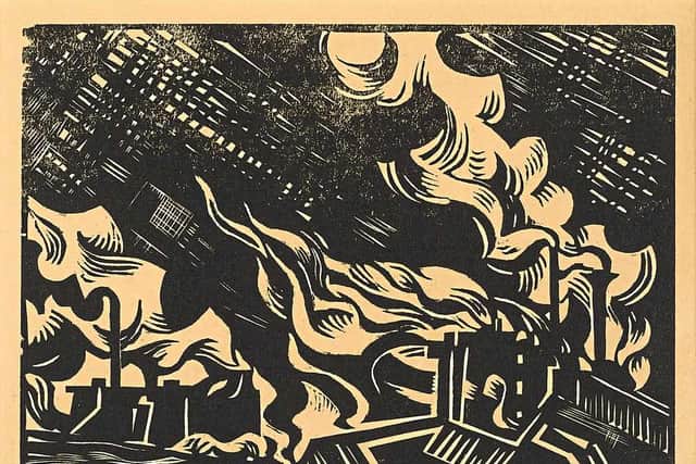 In The Black Country, a 1919 image by Edward Wadswoth, copyright the artist's estate