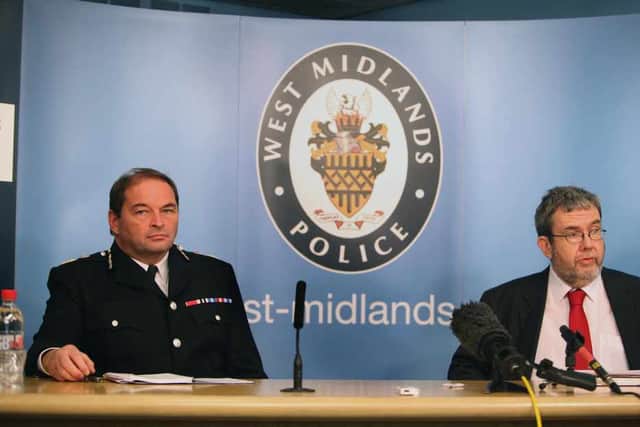 Mr Jones speaking at a press conference days after his election to the post of West Midlands PCC, pictured alongside Chris Sims Chief Constable of West Midlands Police.