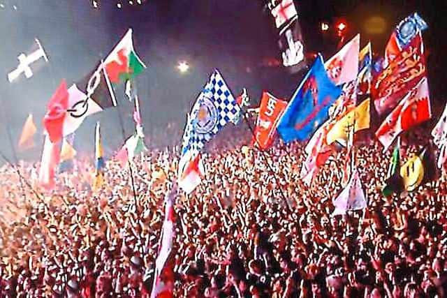 The flag at Glastonbury. Picture by @davesheppard