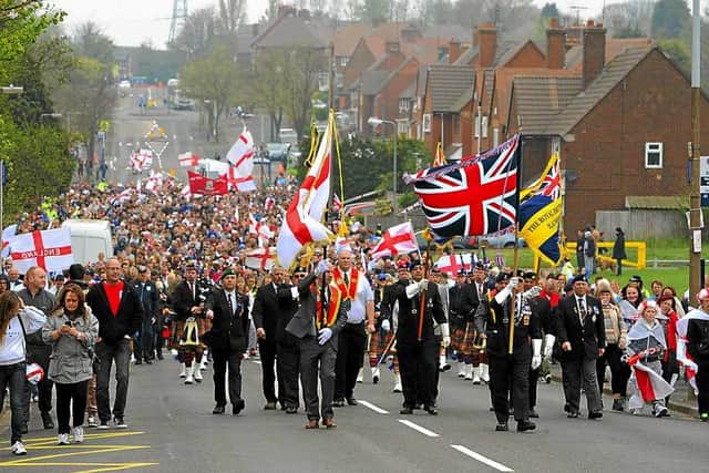 The parade gets under way in West Bromwich