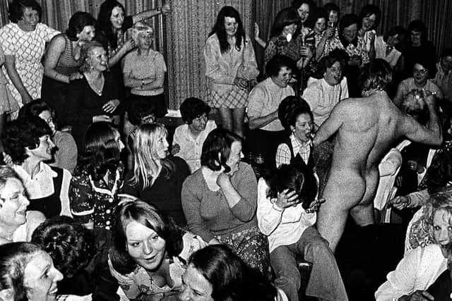 The award-winning image of the hen night at Saltwells Inn, featuring stripper Andy Wade