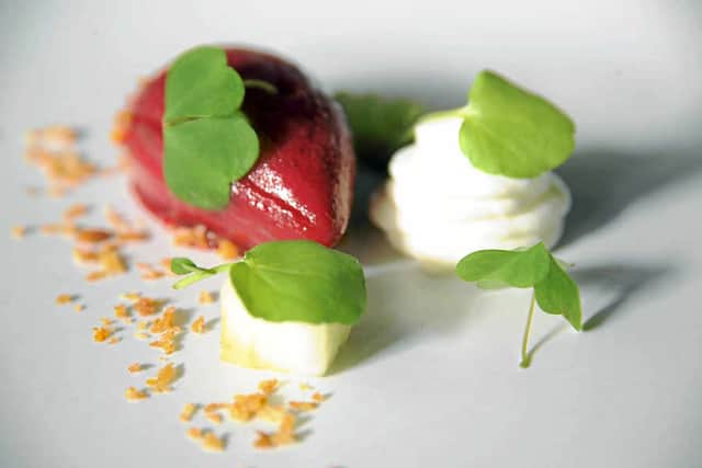 Beetroot and goat's cheese.