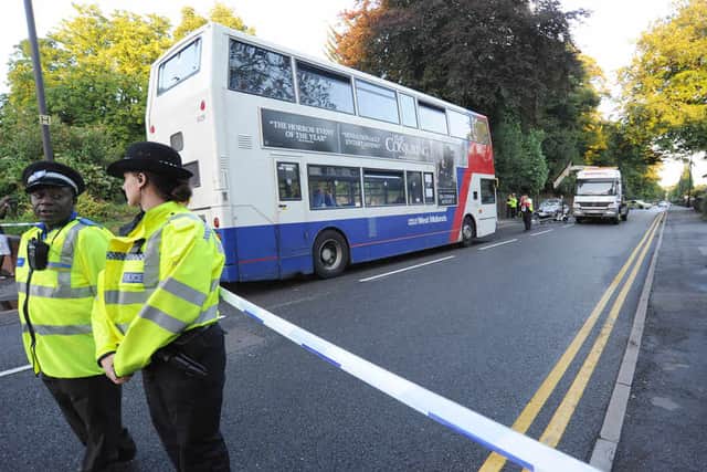 Emergency services at the scene last night
