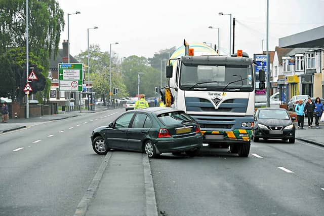 Wolverhampton Lorry Lorry and car crash causes chaos on Stafford Road