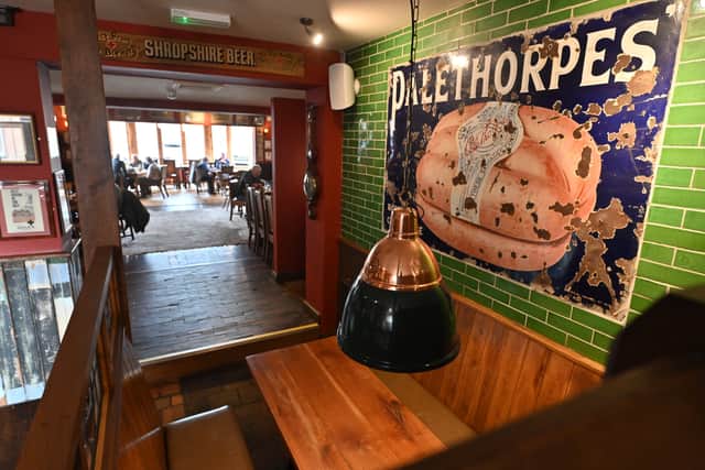 The pub keeps a unique look throughout