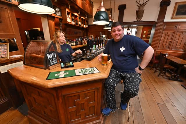 The bar area has a wonderfully historic feeling to it