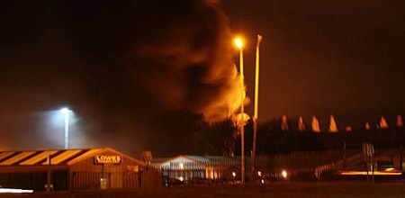 Flames up to 30ft high shot into the sky after arsonists sparked a fire that destroyed a Black Country recycling plant building.