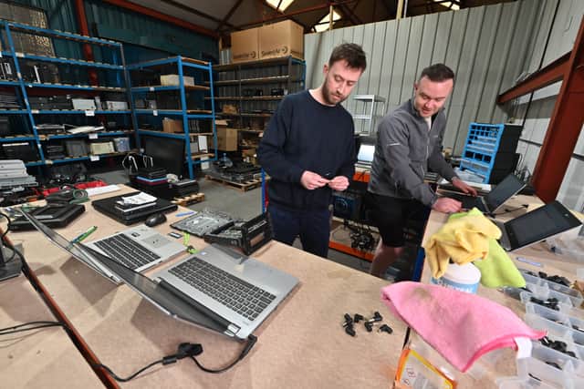 James Williams and Sam Moore of Neon Green which has taken a workshop space at The Workstore