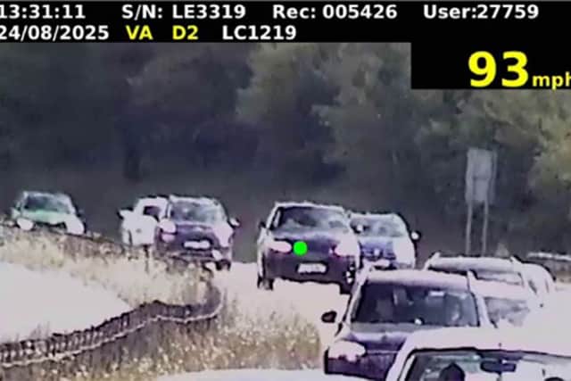 Image issued by Staffordshire Police shown in the court case of England batter Ben Duckett who has been convicted of speeding and fined £700 by a court after speeding along the A50 near Stoke in Staffordshire at 93mph.