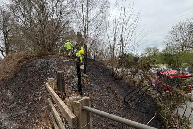The embankment fire on Wednesday