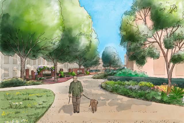 CGI of the planned Linear Park in Lichfield