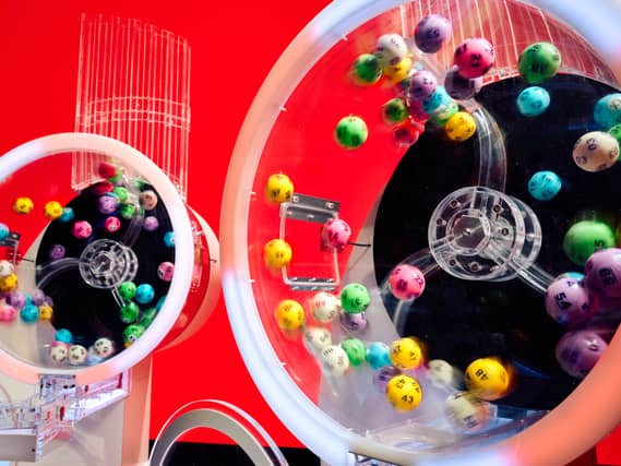 View of National Lottery Lotto draw machines