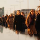 People walking on the way to work in London