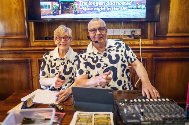 Geoff and Val King host their 30th year pub quiz celebration at the Longshoot Pub, Nuneaton.