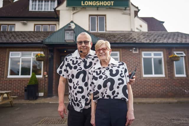 Geoff and Val King host their 30th year pub quiz celebration at the Longshoot Pub, Nuneaton.