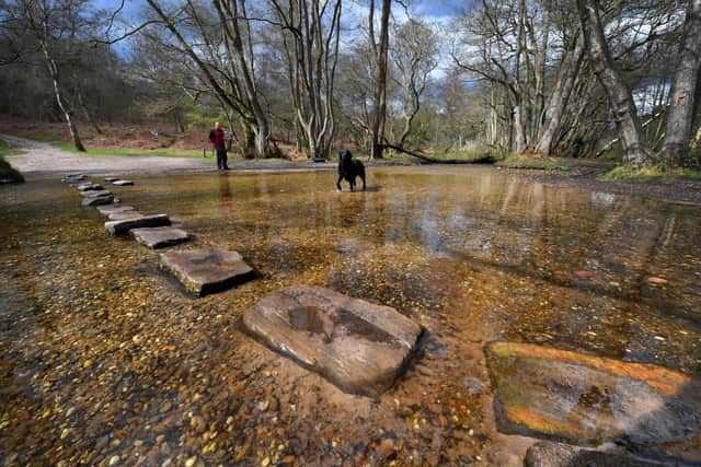 Sherbrook Stepping Stones on Cannock Chase were installed in 1954 using salvaged stone from the historic 'Hangman's Gate' at Stafford Prison.