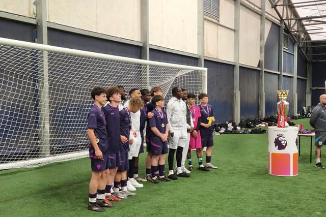Wolves boys with West Brom first team players