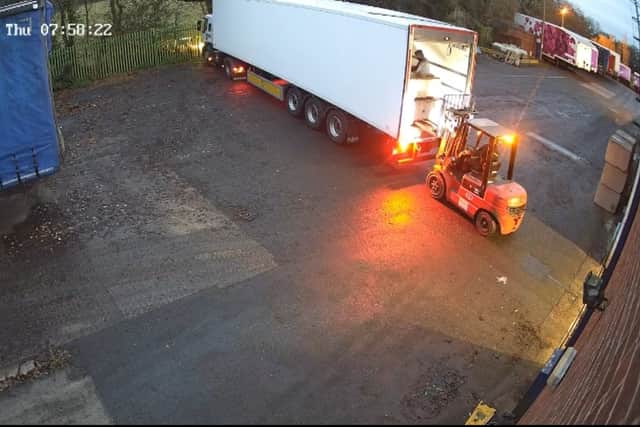 CCTV image of moments before man was crushed by concrete block in the back of HGV