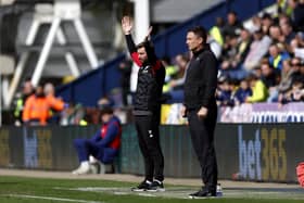 PRESTON, ENGLAND - APRIL 18: James Morrison Interim Head Coach of West Bromwich Albion  holds both arms aloft during the Sky Bet Championship match between Preston North End and West Bromwich Albion at Deepdale Stadium on April 18, 2026 in Preston, United Kingdom. (Photo by Adam Fradgley/West Bromwich Albion FC via Getty Images)