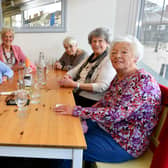 Sharing their thoughts on the forthcoming election at Hannah’s Cafe in Cannock are Jean Langstone, Sheila Yard, Madeleine Richards, and Jacqui Guddacre, Pat Pincomb and Jean Bancroft