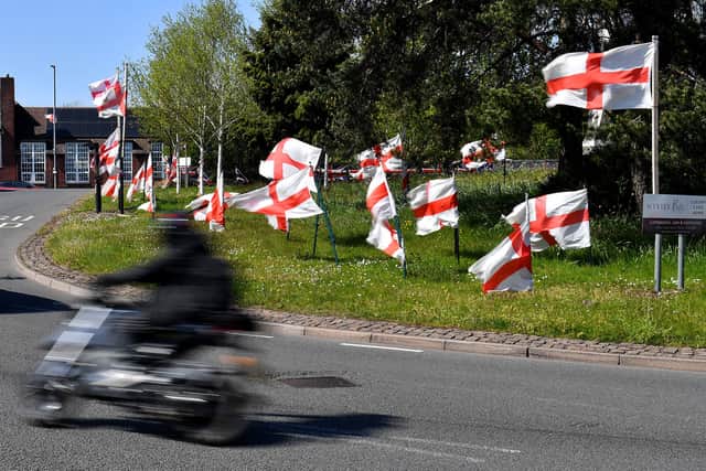 St George's flags at 'Jigger Island' Brownhills