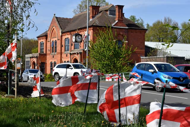 St George's flags at 'Jigger Island' Brownhills